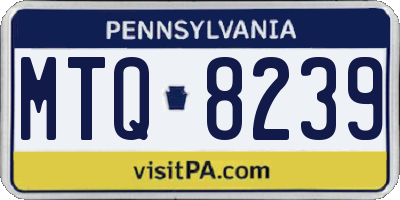 PA license plate MTQ8239