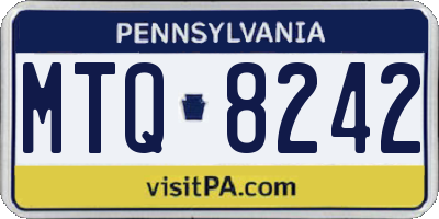 PA license plate MTQ8242