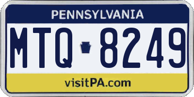 PA license plate MTQ8249