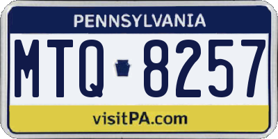 PA license plate MTQ8257