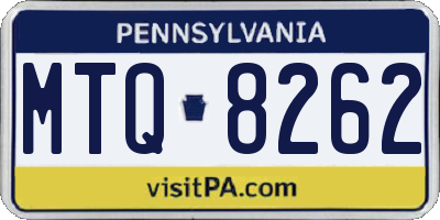 PA license plate MTQ8262