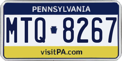 PA license plate MTQ8267