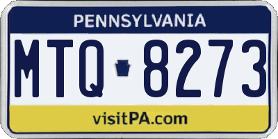 PA license plate MTQ8273