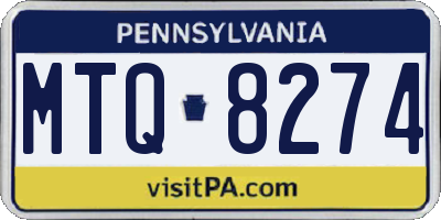 PA license plate MTQ8274