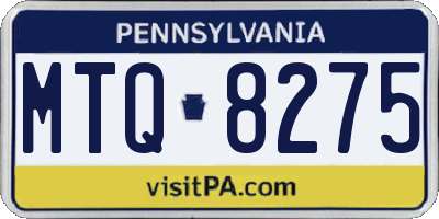PA license plate MTQ8275