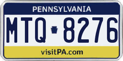 PA license plate MTQ8276