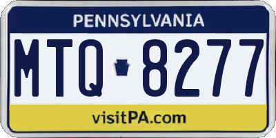 PA license plate MTQ8277