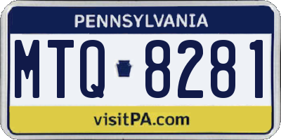 PA license plate MTQ8281