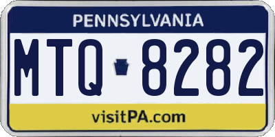 PA license plate MTQ8282