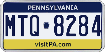 PA license plate MTQ8284