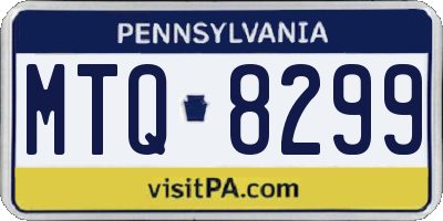 PA license plate MTQ8299