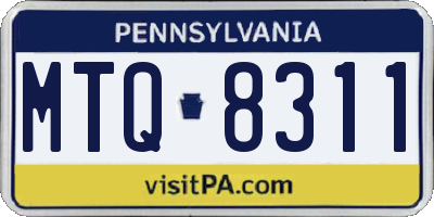 PA license plate MTQ8311