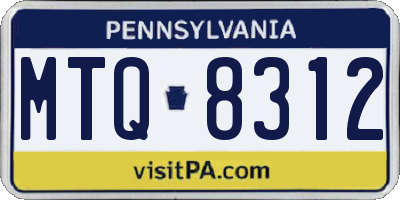 PA license plate MTQ8312
