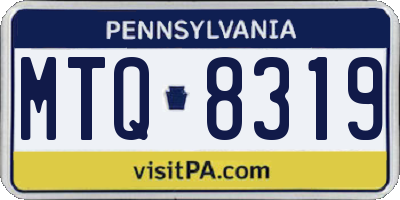 PA license plate MTQ8319