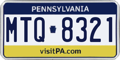 PA license plate MTQ8321