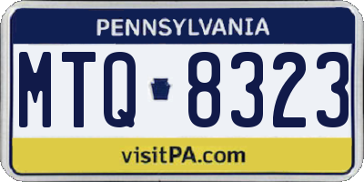 PA license plate MTQ8323