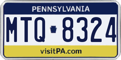 PA license plate MTQ8324