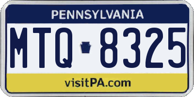 PA license plate MTQ8325