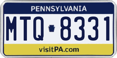 PA license plate MTQ8331