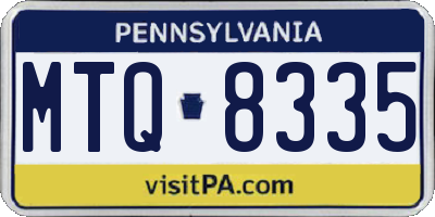 PA license plate MTQ8335