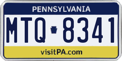 PA license plate MTQ8341