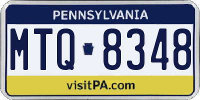 PA license plate MTQ8348