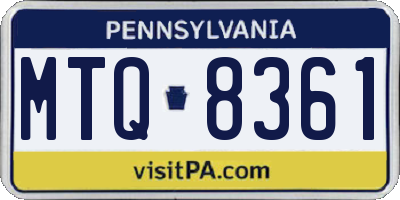 PA license plate MTQ8361