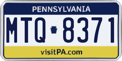 PA license plate MTQ8371