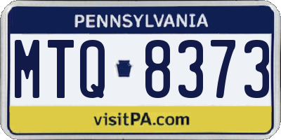 PA license plate MTQ8373