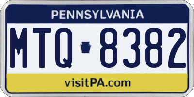 PA license plate MTQ8382