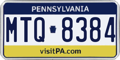 PA license plate MTQ8384