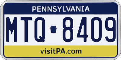 PA license plate MTQ8409