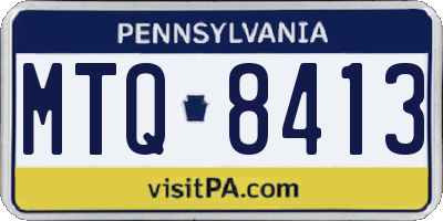 PA license plate MTQ8413