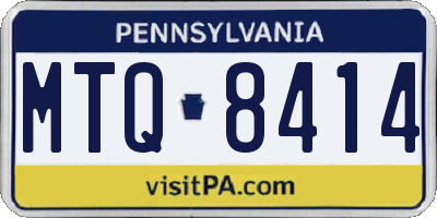 PA license plate MTQ8414
