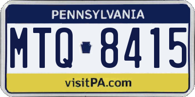 PA license plate MTQ8415