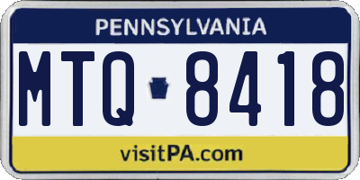PA license plate MTQ8418