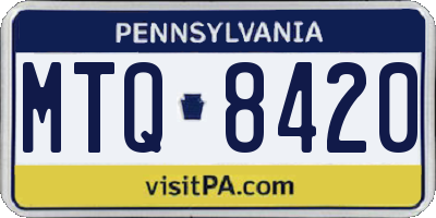 PA license plate MTQ8420