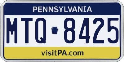 PA license plate MTQ8425