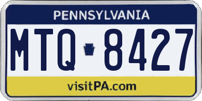 PA license plate MTQ8427
