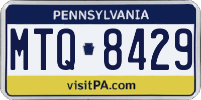 PA license plate MTQ8429
