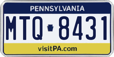 PA license plate MTQ8431