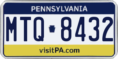 PA license plate MTQ8432