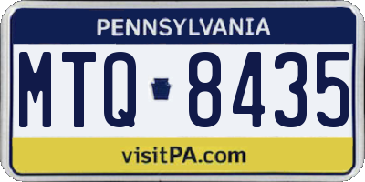 PA license plate MTQ8435