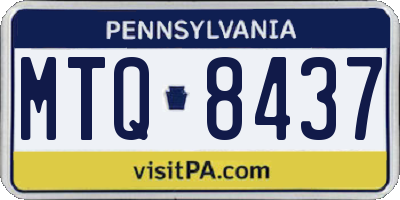 PA license plate MTQ8437