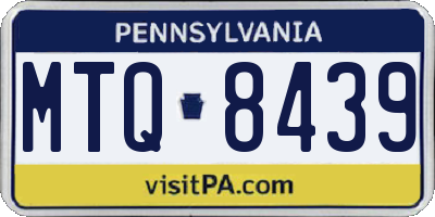 PA license plate MTQ8439