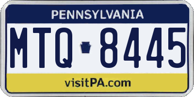 PA license plate MTQ8445