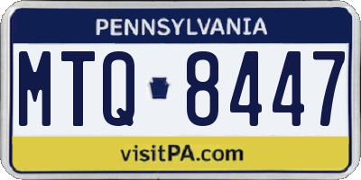 PA license plate MTQ8447