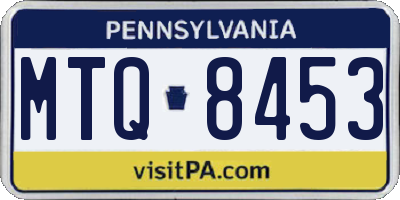 PA license plate MTQ8453