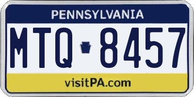 PA license plate MTQ8457
