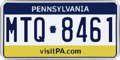 PA license plate MTQ8461